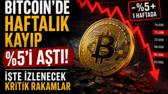 Bitcoin’de haftalık kayıp %5’i aştı: İşte izlenecek kritik rakamlar