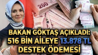 Bakan Göktaş açıkladı: 516 bin aileye 13.878 TL evde bakım maaşı