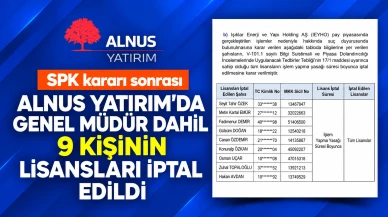 Alnus Yatırım'da Genel Müdür Dahil 9 Kişinin Lisansları İptal Edildi