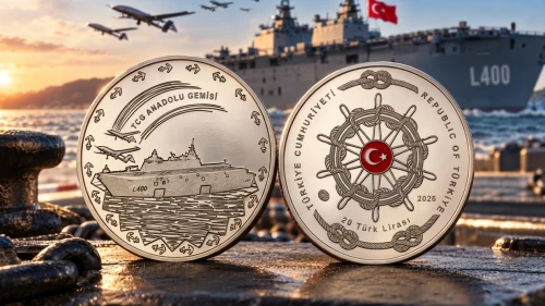 Darphane'den TCG Anadolu için 3 bin adet gümüş hatıra parası