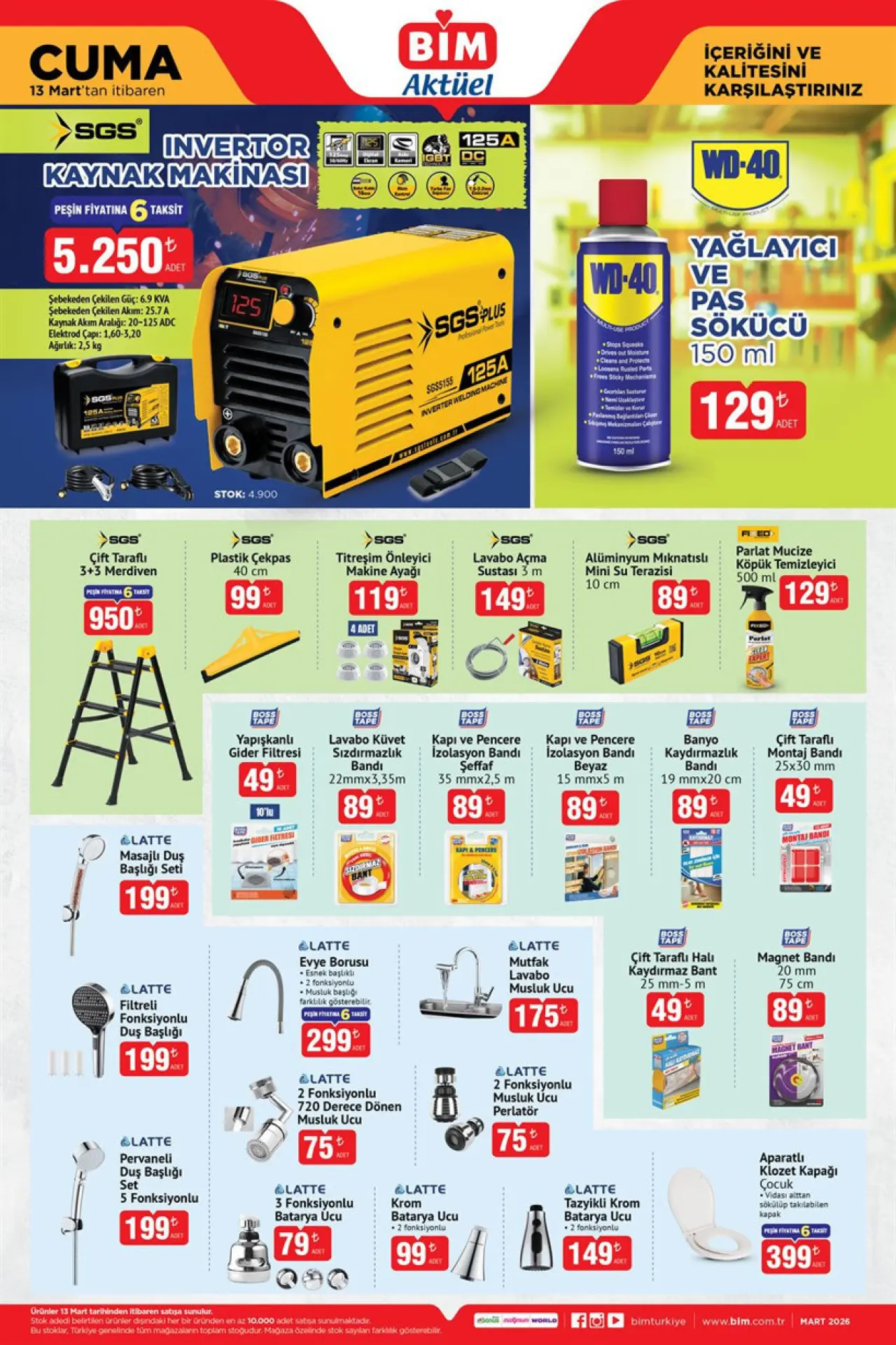 BİM 13 Mart 2026 Aktüel Kataloğu Tanklı Yazıcı, Kaynak Makinası, Tek Akülü Vidalama Seti Geldi - Resim : 3